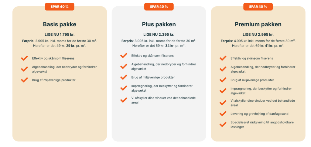 Fliseservice Danmark priser