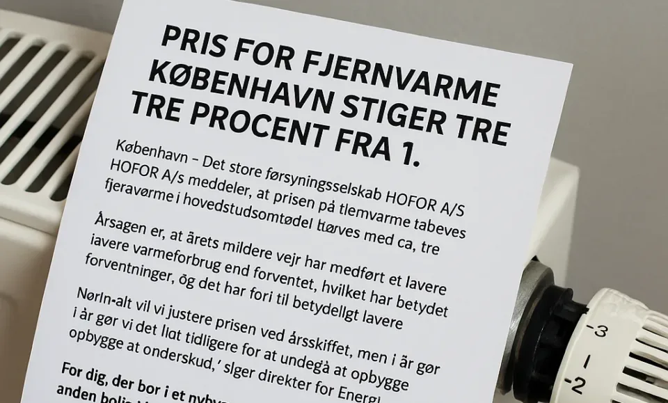 Pris for fjernvarme i København stiger tre procent fra 1. november - nybygget hus