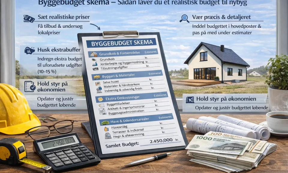 Byggebudget skema