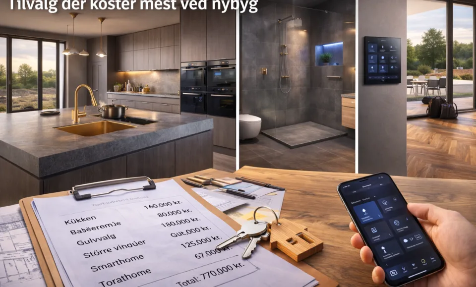 Tilvalg der koster mest ved nybyg